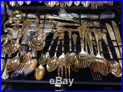 Wm. Rogers and Son Gold Plated Flatware Set 66 pieces