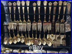 Wm. Rogers and Son Gold Plated Flatware Set 66 pieces