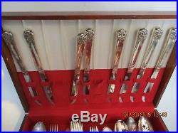 Wm Rogers and Son Silverware Sunflower 48 piece Set in Wm Rogers wood case