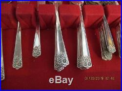 Wm Rogers and Son Silverware Sunflower 48 piece Set in Wm Rogers wood case
