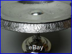 Wonderful Antique Rogers Silver Plate Swing Handle Pedestal Cake Stand